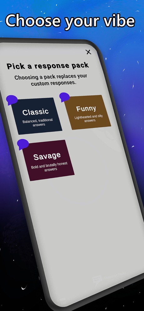 Choosing a ball style in Mystic 8 Ball